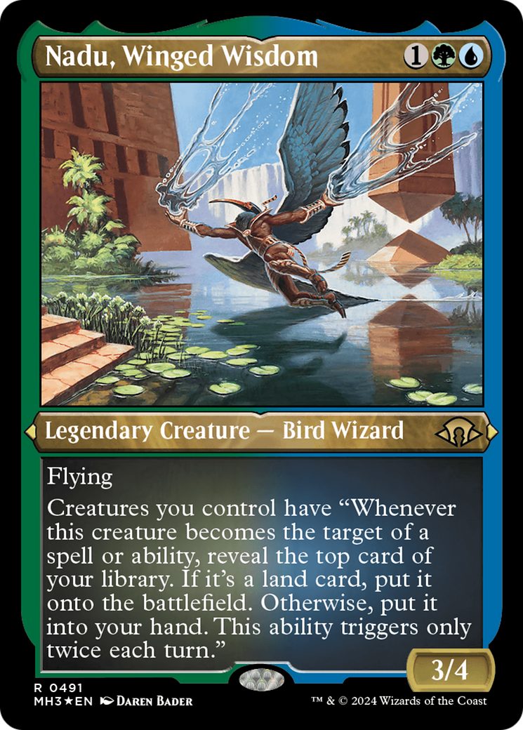 Nadu, Winged Wisdom (Foil Etched) [Modern Horizons 3] | Galactic Gamez