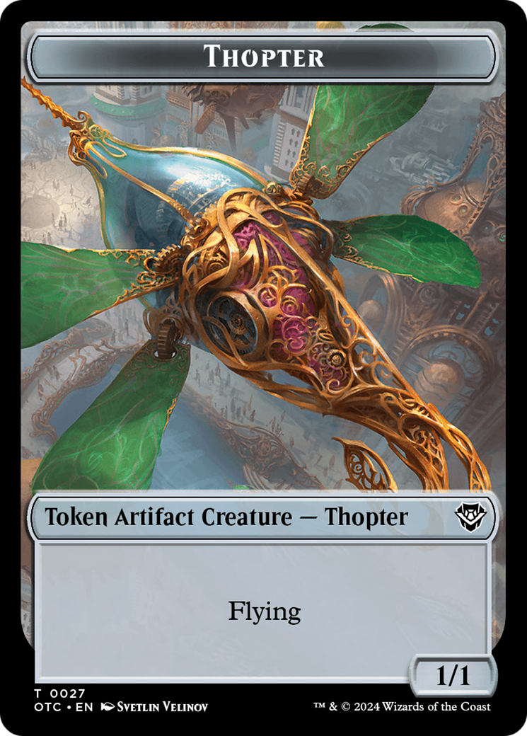 Thopter // Treasure Double-Sided Token [Outlaws of Thunder Junction Commander Tokens] | Galactic Gamez