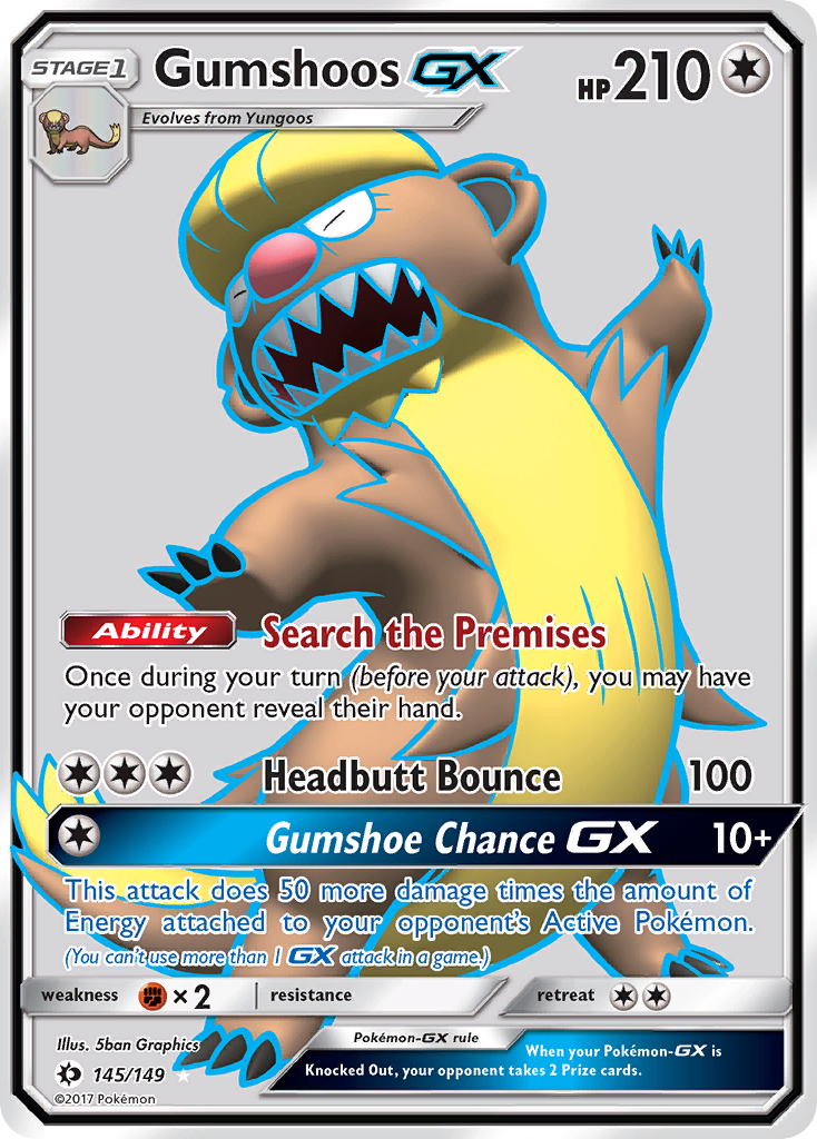 Gumshoos GX (145/149) [Sun & Moon: Base Set] | Galactic Gamez