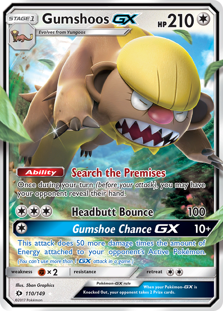 Gumshoos GX (110/149) [Sun & Moon: Base Set] | Galactic Gamez