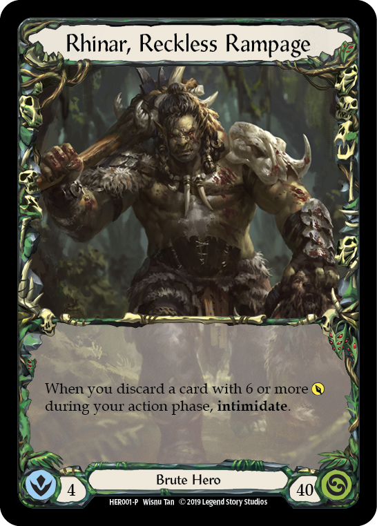 Rhinar, Reckless Rampage [HER001-P] (Promo)  1st Edition Cold Foil | Galactic Gamez