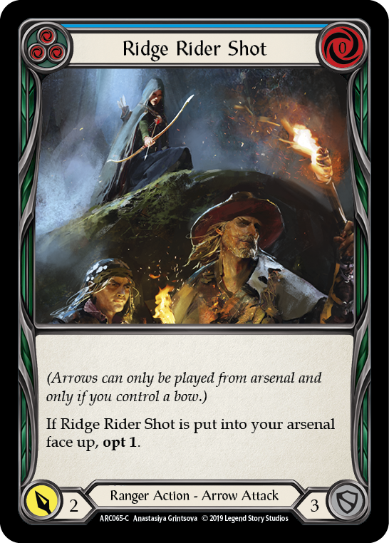 Ridge Rider Shot (Blue) [ARC065-C] (Arcane Rising)  1st Edition Rainbow Foil | Galactic Gamez