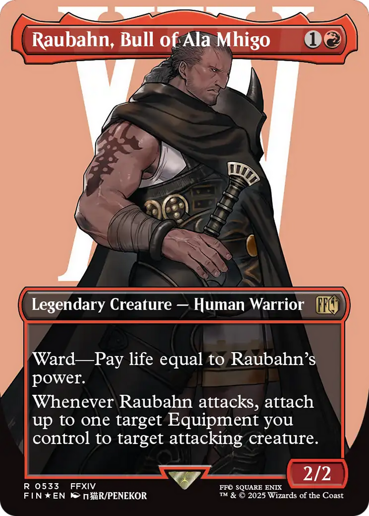 Raubahn, Bull of Ala Mhigo (Borderless) (Surge Foil) [FINAL FANTASY] | Galactic Gamez