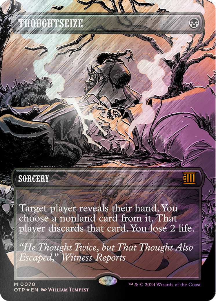 Thoughtseize (Textured Foil) [Outlaws of Thunder Junction: Breaking News] | Galactic Gamez