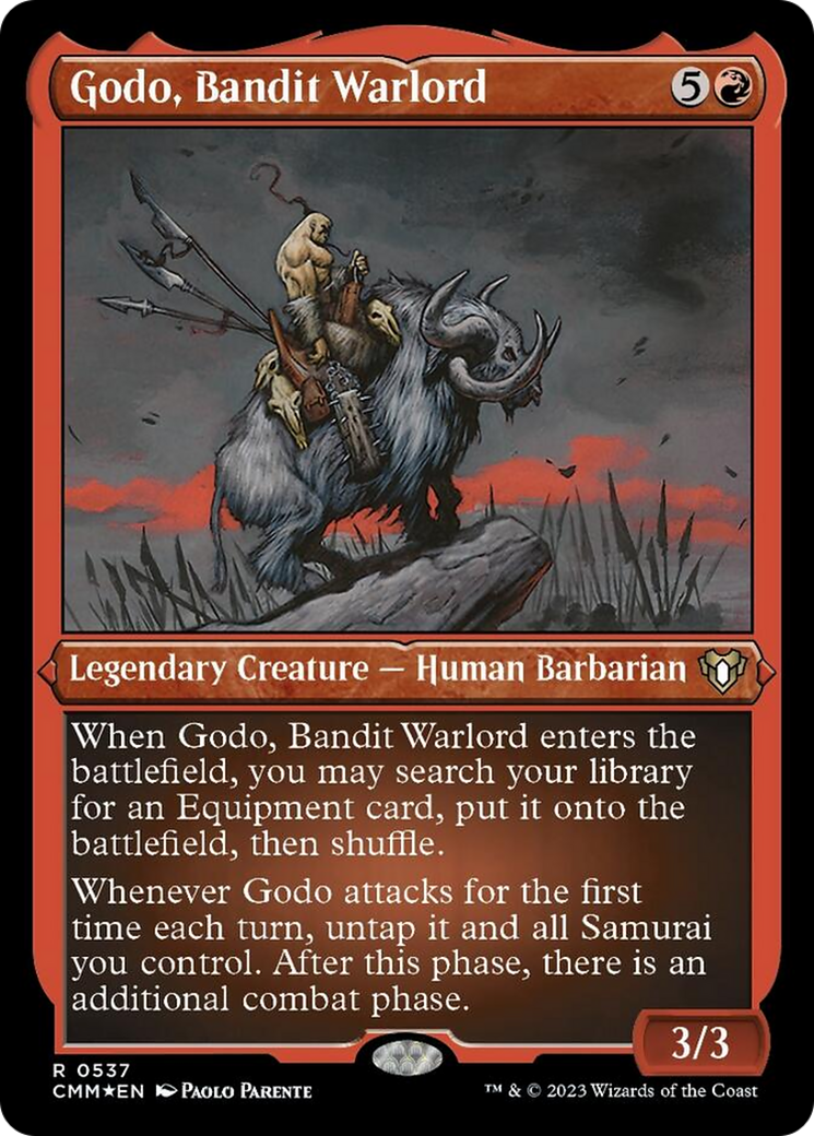 Godo, Bandit Warlord (Foil Etched) [Commander Masters] | Galactic Gamez