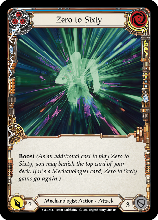 Zero to Sixty (Blue) [ARC028-C] (Arcane Rising)  1st Edition Normal | Galactic Gamez