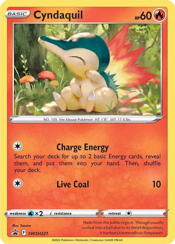 Cyndaquil (SWSH221) (Cosmos Holo) [Sword & Shield: Black Star Promos] | Galactic Gamez