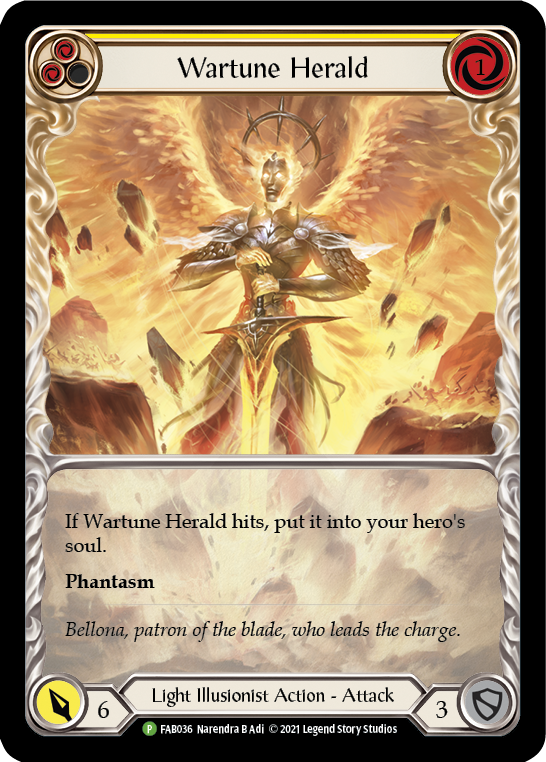 Wartune Herald (Yellow Extended Art) [FAB036] (Promo)  Rainbow Foil | Galactic Gamez