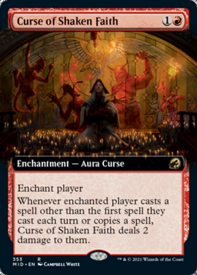 Curse of Shaken Faith (Extended Art) [Innistrad: Midnight Hunt] | Galactic Gamez