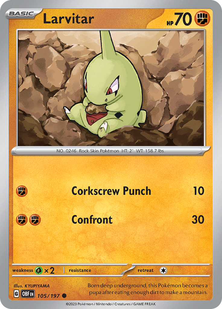 Larvitar (105/197) [Scarlet & Violet: Obsidian Flames] | Galactic Gamez