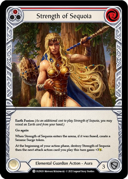 Strength of Sequoia (Red) [OLD020] (Tales of Aria Oldhim Blitz Deck)  1st Edition Normal | Galactic Gamez