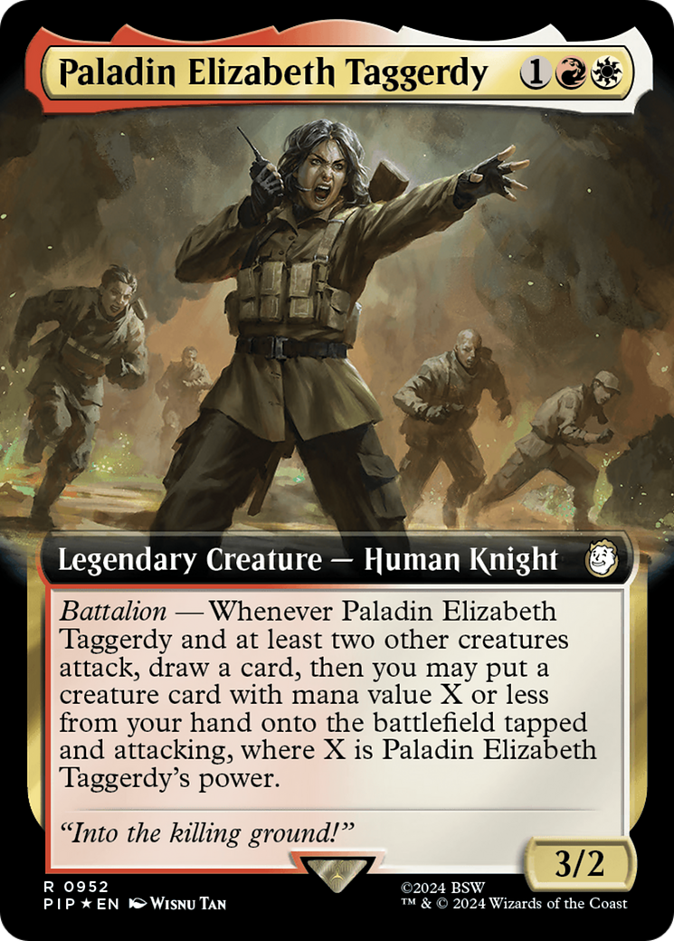 Paladin Elizabeth Taggerdy (Extended Art) (Surge Foil) [Fallout] | Galactic Gamez