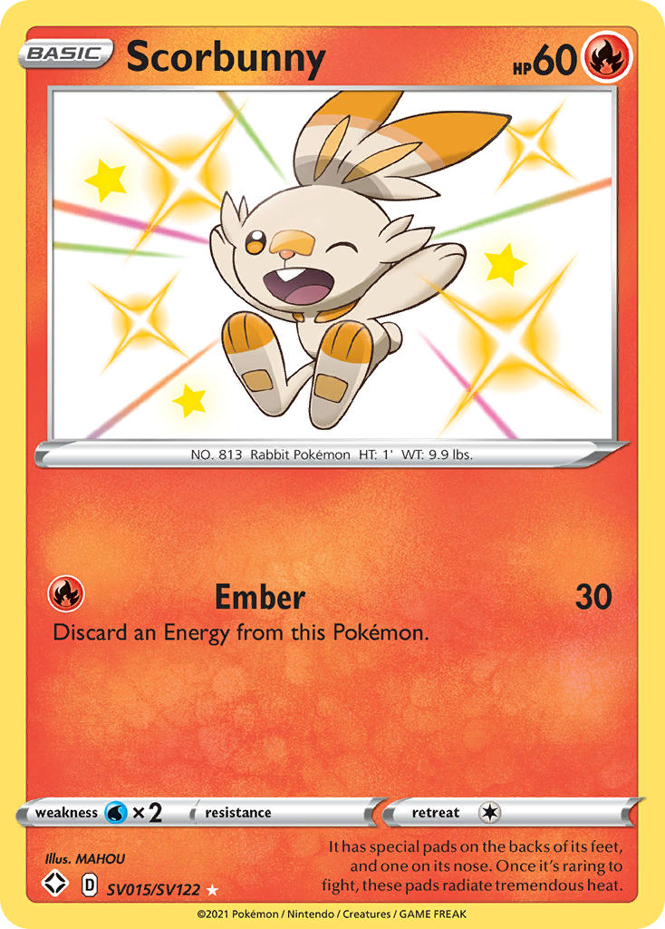 Scorbunny (SV015/SV122) [Sword & Shield: Shining Fates] | Galactic Gamez