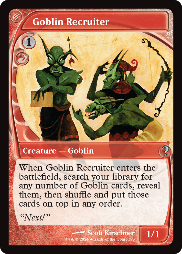 Goblin Recruiter (Future Sight) [Mystery Booster 2] | Galactic Gamez