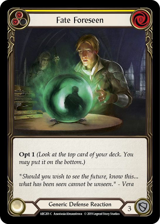Fate Foreseen (Yellow) [ARC201-C] (Arcane Rising)  1st Edition Normal | Galactic Gamez