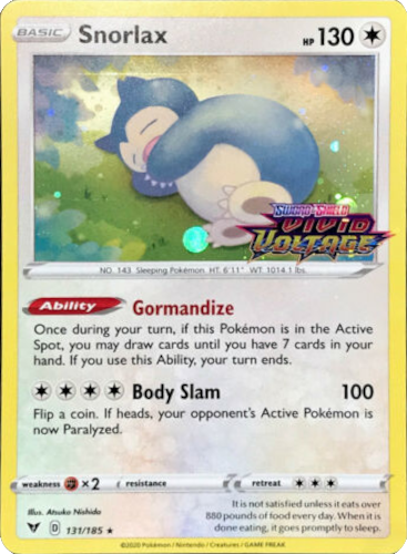 Snorlax (131/185) [Sword & Shield: Black Star Promos] | Galactic Gamez