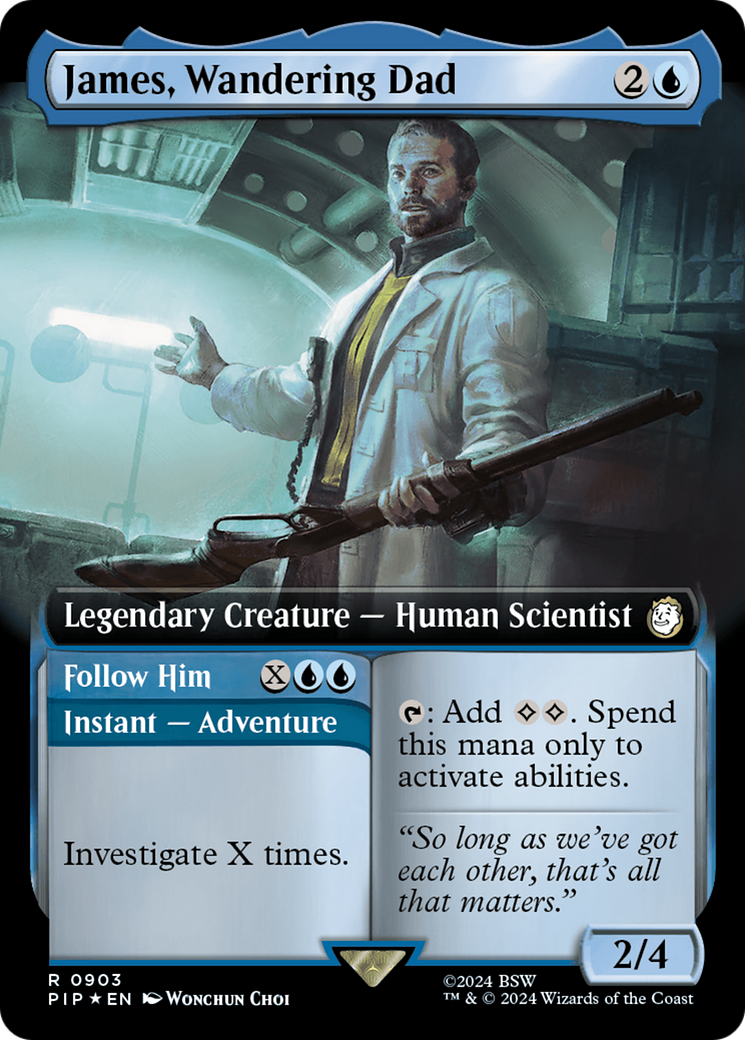 James, Wandering Dad // Follow Him (Extended Art) (Surge Foil) [Fallout] | Galactic Gamez