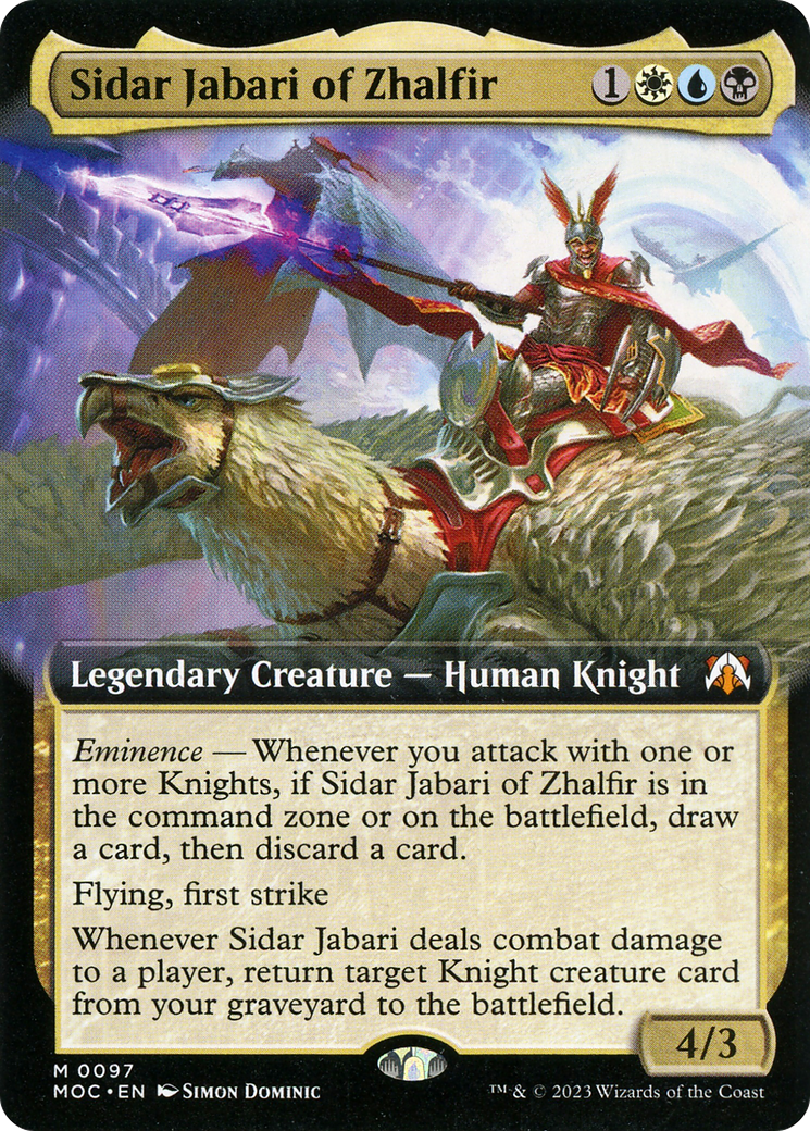 Sidar Jabari of Zhalfir (Extended Art) [March of the Machine Commander] | Galactic Gamez