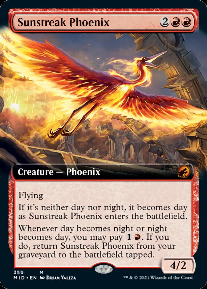 Sunstreak Phoenix (Extended Art) [Innistrad: Midnight Hunt] | Galactic Gamez