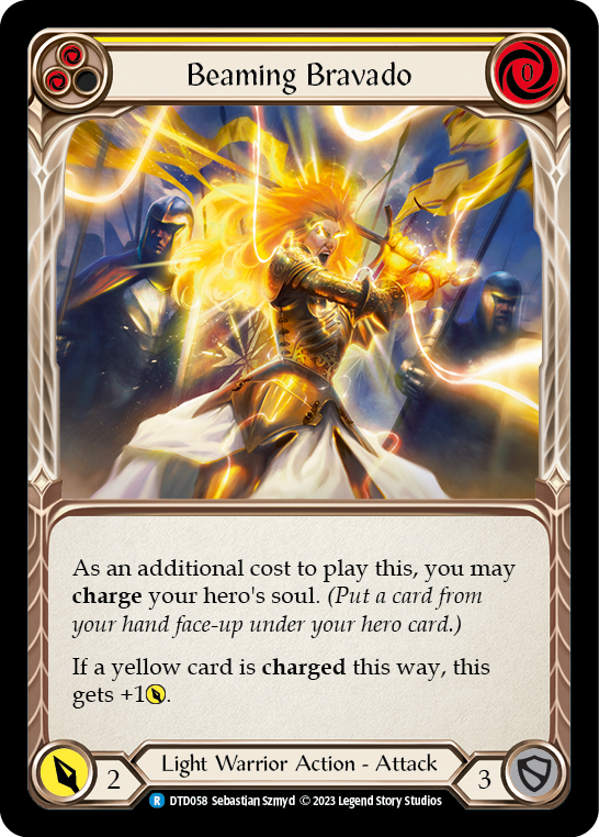 Beaming Bravado (Yellow) [DTD058] (Dusk Till Dawn)  Rainbow Foil | Galactic Gamez