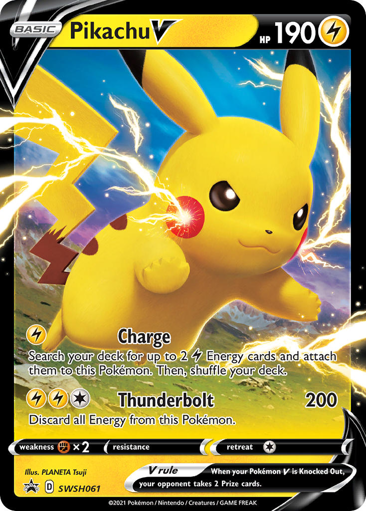 Pikachu V (SWSH061) (Jumbo Card) [Sword & Shield: Black Star Promos] | Galactic Gamez