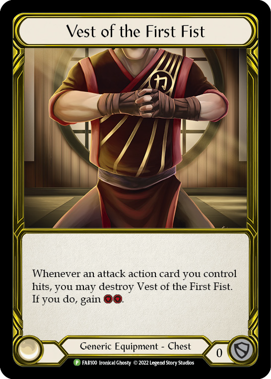 Vest of the First Fist (Golden) [FAB100] (Promo)  Cold Foil | Galactic Gamez