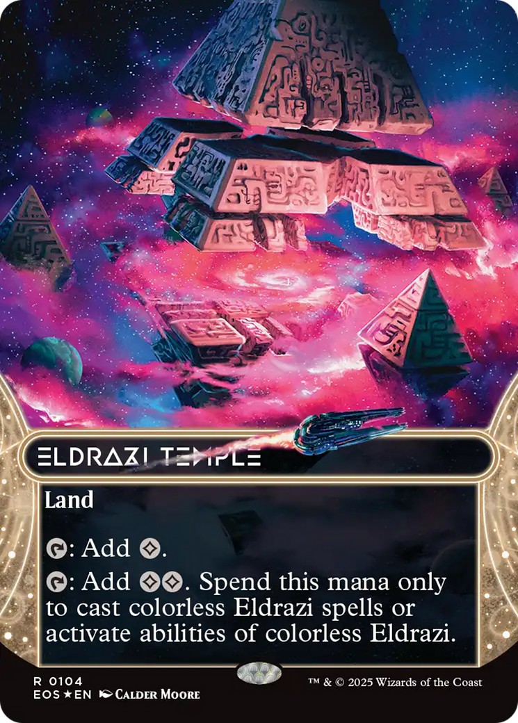 Eldrazi Temple (0104) (Borderless) (Galaxy Foil) [Edge of Eternities: Stellar Sights] | Galactic Gamez
