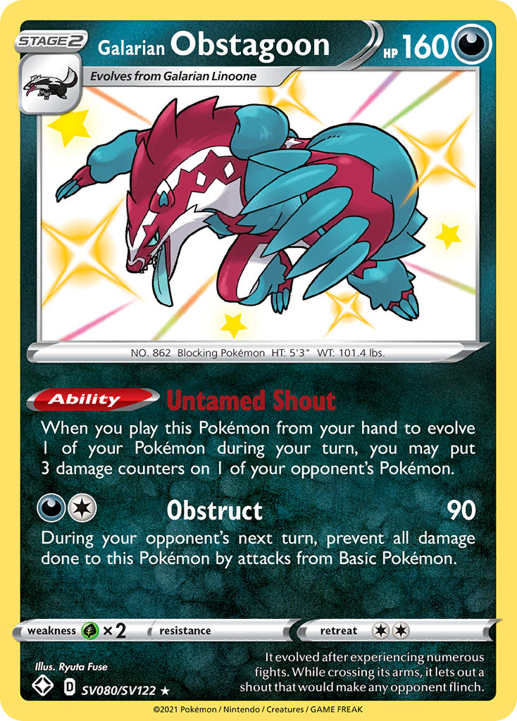 Galarian Obstagoon (SV080/SV122) [Sword & Shield: Shining Fates] | Galactic Gamez