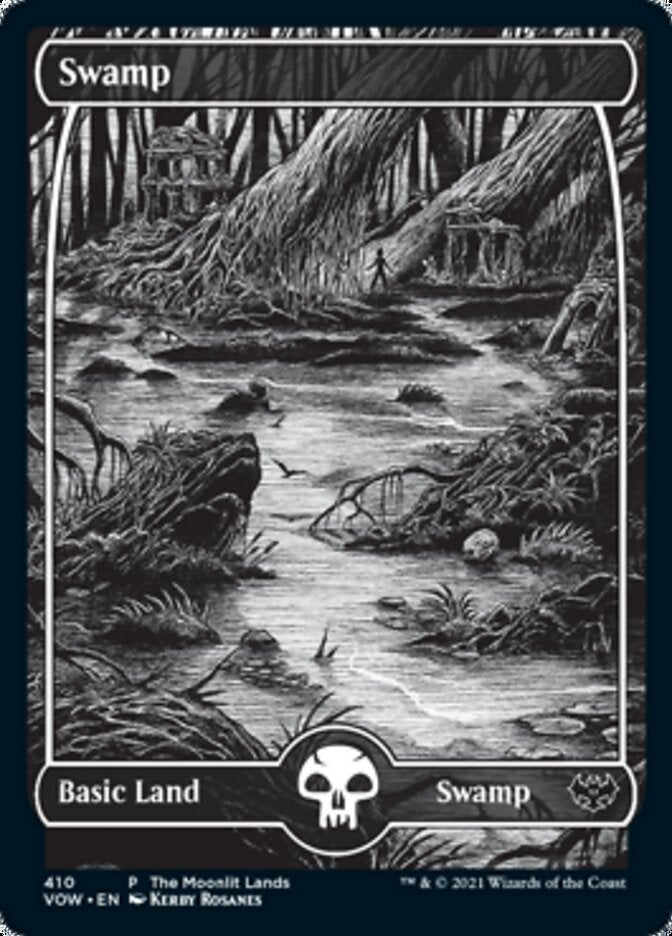 Swamp (The Moonlit Lands) (Foil Etched) [Innistrad: Crimson Vow Promos] | Galactic Gamez