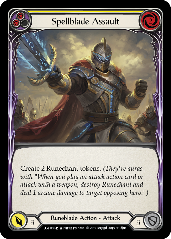 Spellblade Assault (Yellow) [ARC086-R] (Arcane Rising)  1st Edition Normal | Galactic Gamez