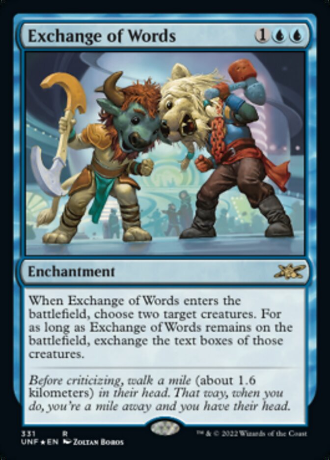 Exchange of Words (Galaxy Foil) [Unfinity] | Galactic Gamez