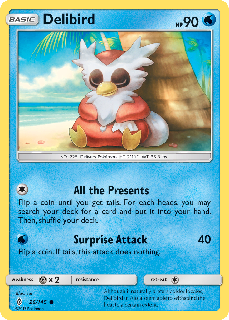 Delibird (26/145) [Sun & Moon: Guardians Rising] | Galactic Gamez