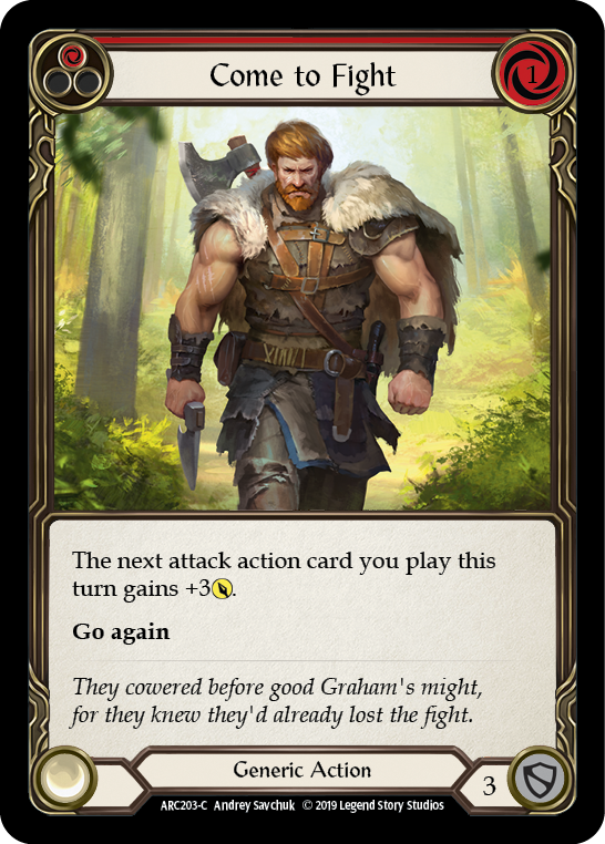 Come to Fight (Red) [ARC203-C] (Arcane Rising)  1st Edition Rainbow Foil | Galactic Gamez