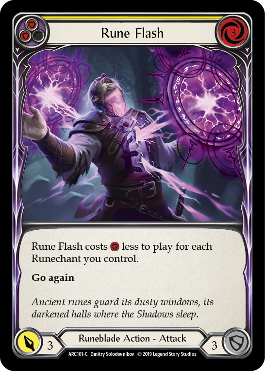 Rune Flash (Yellow) [ARC101-C] (Arcane Rising)  1st Edition Rainbow Foil | Galactic Gamez