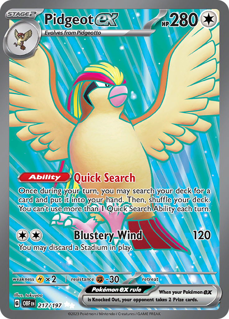 Pidgeot ex (217/197) [Scarlet & Violet: Obsidian Flames] | Galactic Gamez