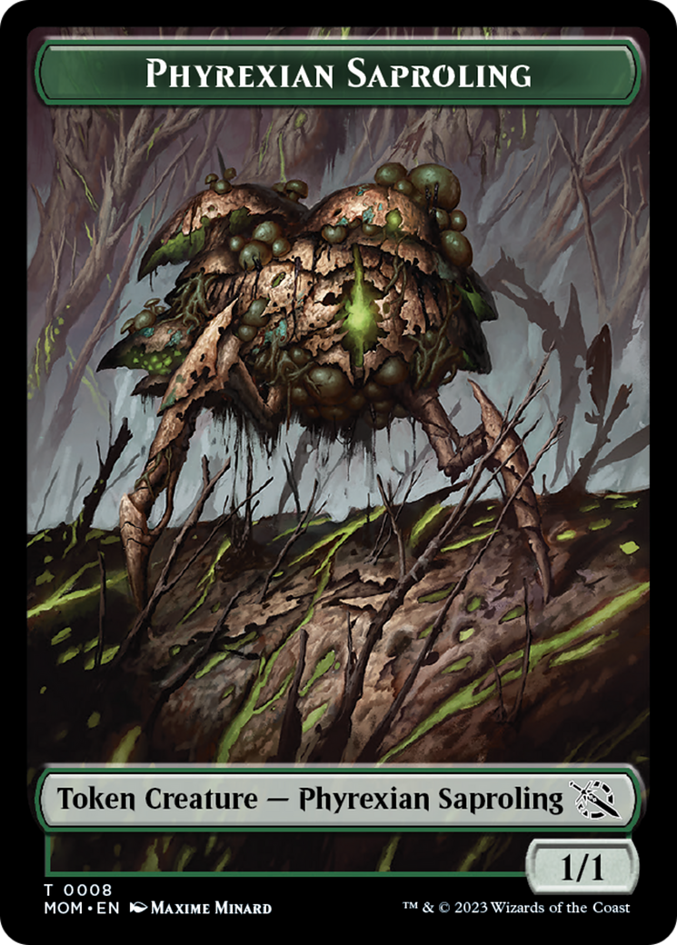 Warrior // Phyrexian Saproling Double-Sided Token [March of the Machine Tokens] | Galactic Gamez