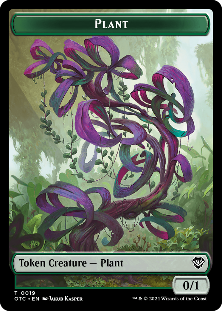 Plant Warrior // Plant Double-Sided Token [Outlaws of Thunder Junction Commander Tokens] | Galactic Gamez