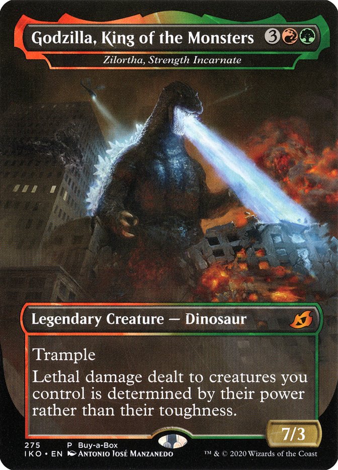 Zilortha, Strength Incarnate - Godzilla, King of the Monsters (Buy-A-Box) [Ikoria: Lair of Behemoths Promos] | Galactic Gamez