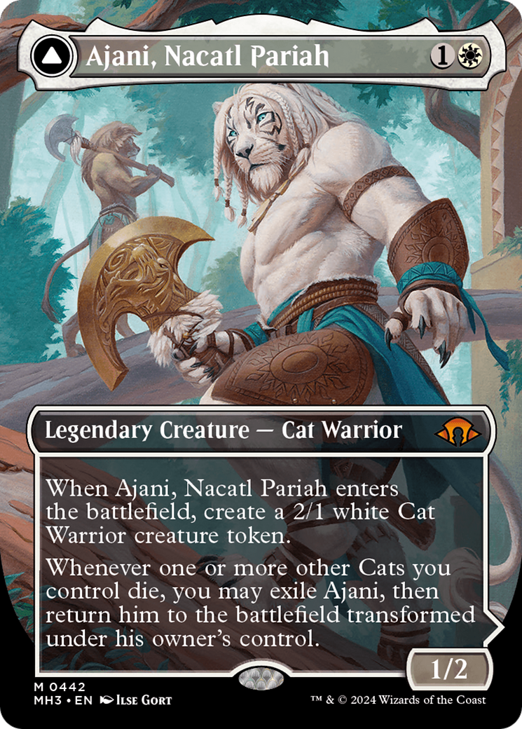 Ajani, Nacatl Pariah // Ajani, Nacatl Avenger (Borderless) [Modern Horizons 3] | Galactic Gamez