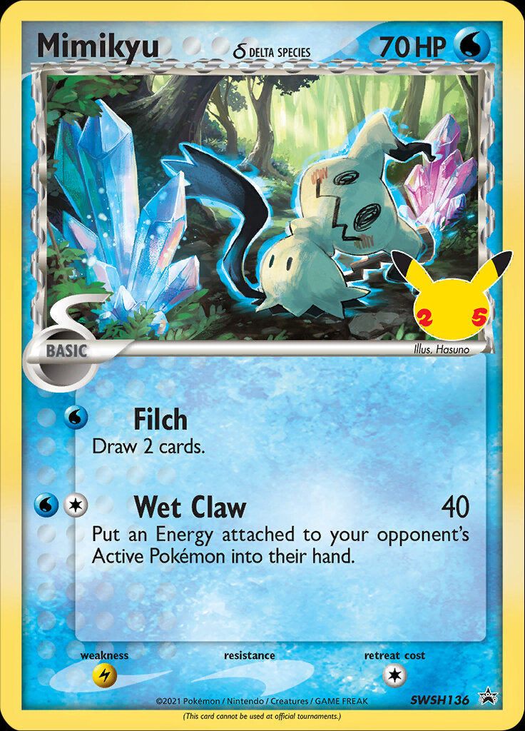 Mimikyu (SWSH136) (Delta Species) (Jumbo Card) [Sword & Shield: Black Star Promos] | Galactic Gamez