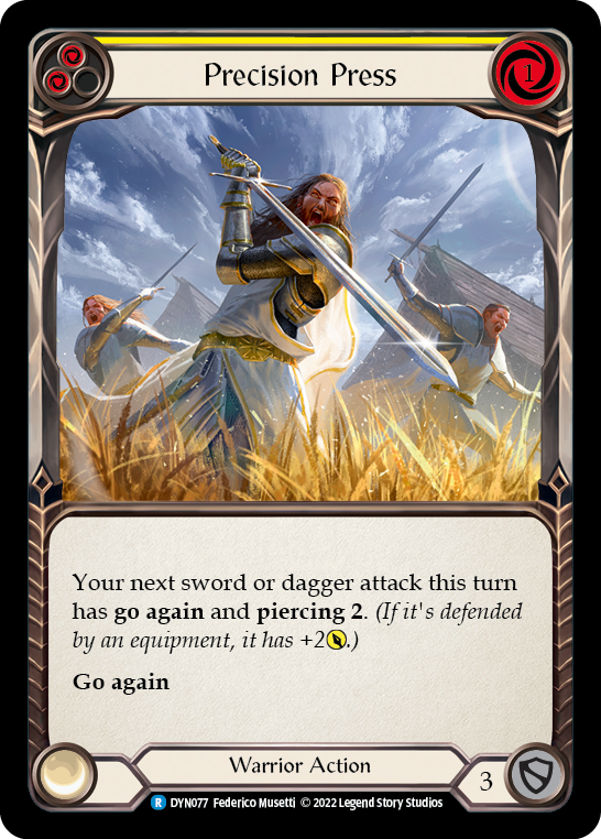 Precision Press (Yellow) [DYN077] (Dynasty)  Rainbow Foil | Galactic Gamez