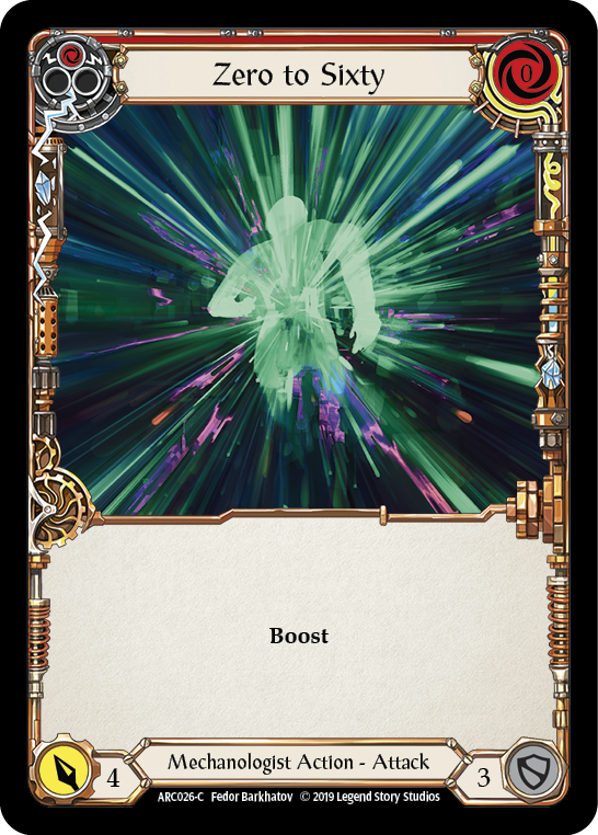 Zero to Sixty (Red) [ARC026-C] (Arcane Rising)  1st Edition Rainbow Foil | Galactic Gamez