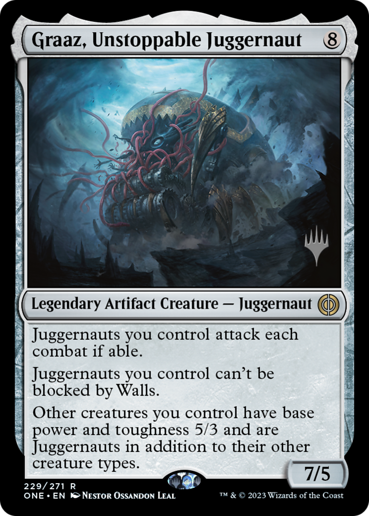 Graaz, Unstoppable Juggernaut (Promo Pack) [Phyrexia: All Will Be One Promos] | Galactic Gamez
