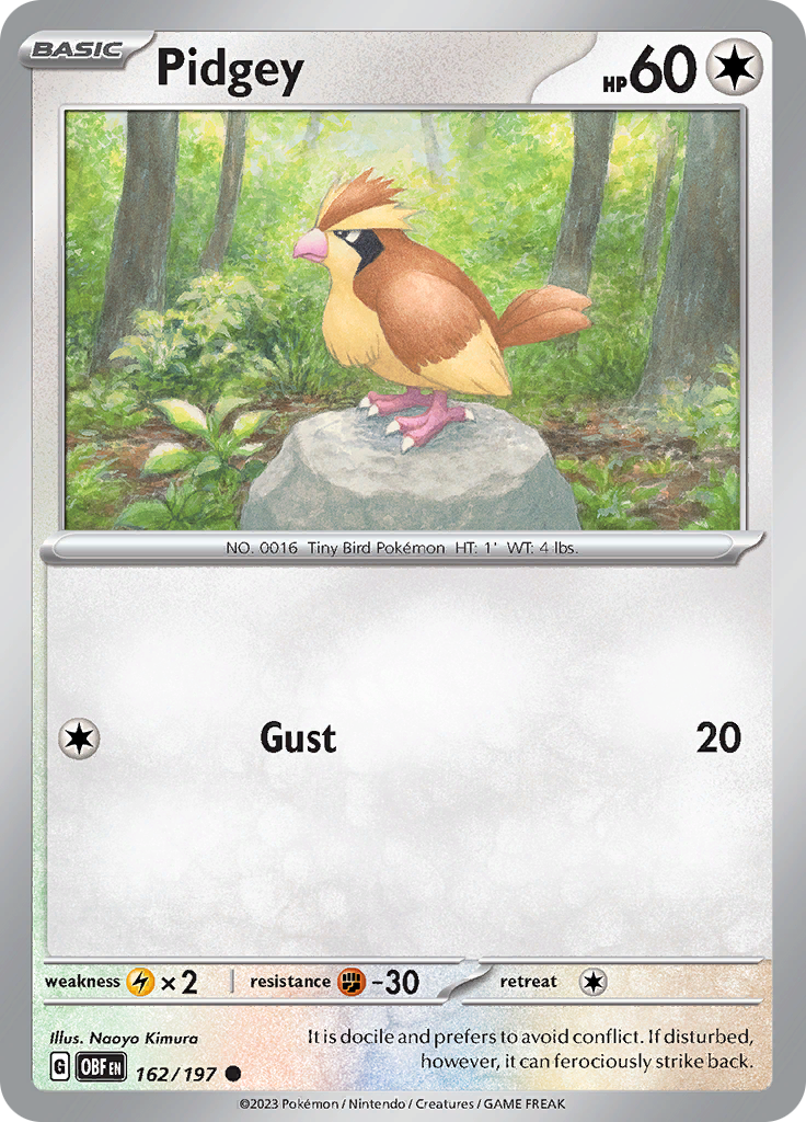 Pidgey (162/197) [Scarlet & Violet: Obsidian Flames] | Galactic Gamez