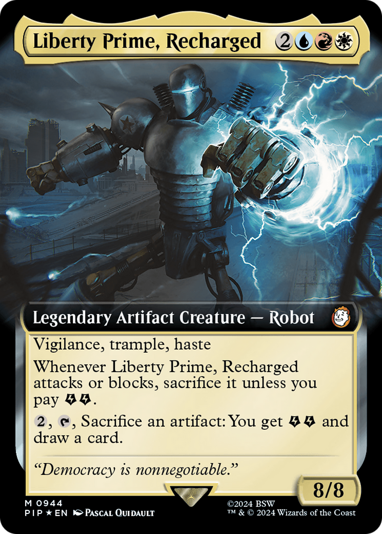 Liberty Prime, Recharged (Extended Art) (Surge Foil) [Fallout] | Galactic Gamez