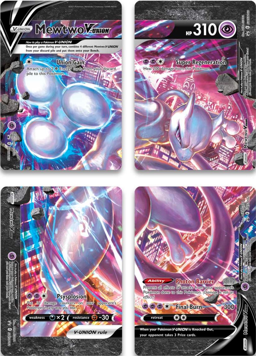 Mewtwo V-Union (Set of 4) [Sword & Shield: Black Star Promos] | Galactic Gamez