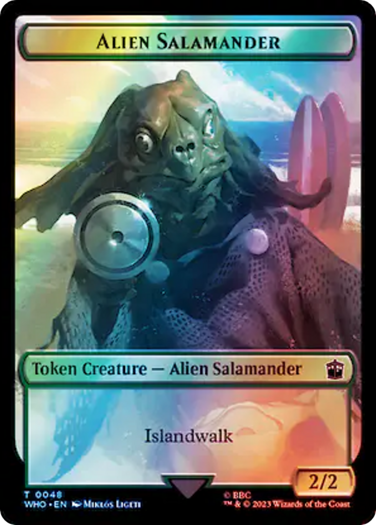 Alien // Alien Salamander Double-Sided Token (Surge Foil) [Doctor Who Tokens] | Galactic Gamez