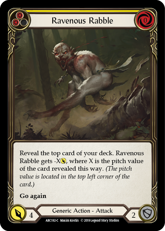 Ravenous Rabble (Yellow) [ARC192-C] (Arcane Rising)  1st Edition Normal | Galactic Gamez