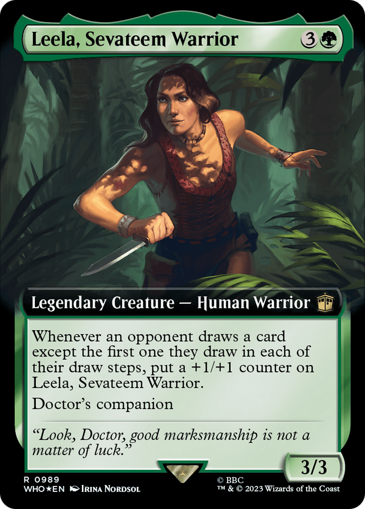 Leela, Sevateem Warrior (Extended Art) (Surge Foil) [Doctor Who] | Galactic Gamez