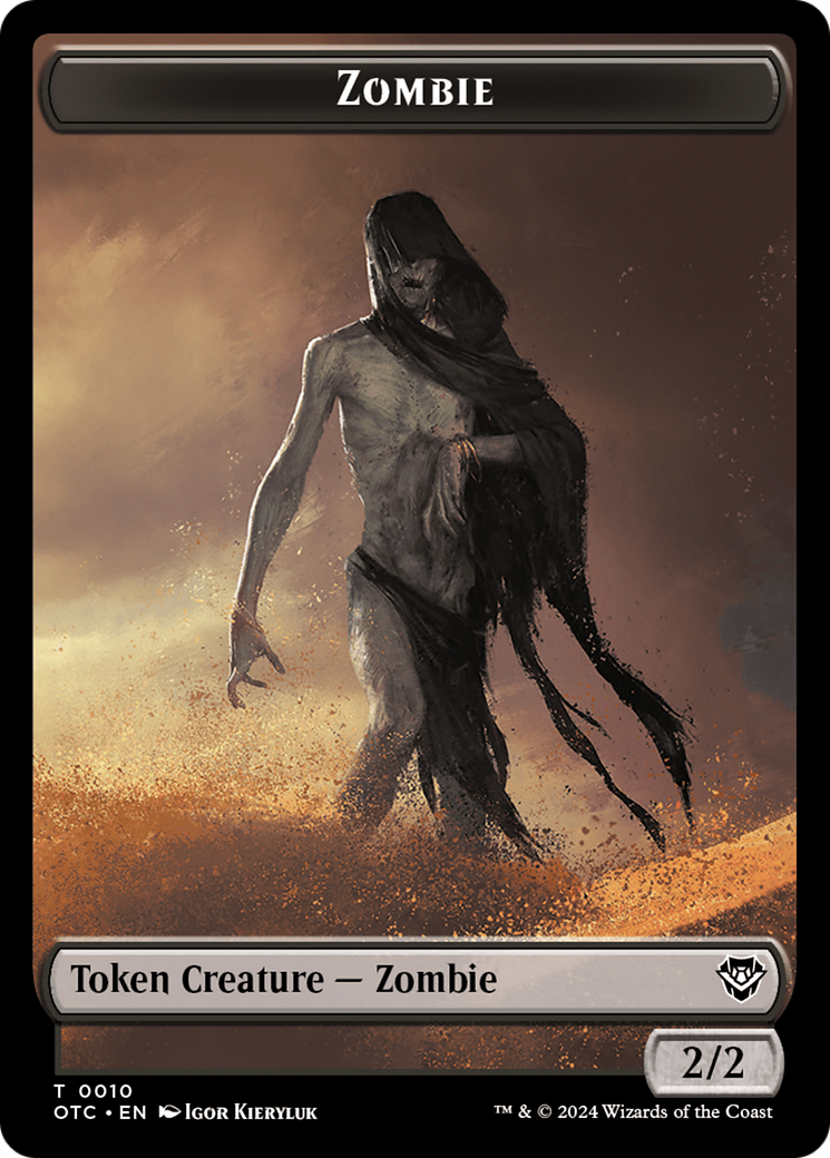 Zombie // Ox Warrior Double-Sided Token [Outlaws of Thunder Junction Commander Tokens] | Galactic Gamez